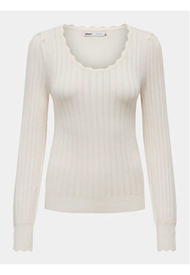 only - ONLY Sweter Meddi 15311544 Biały Regular Fit. Kolor: biały. Materiał: syntetyk