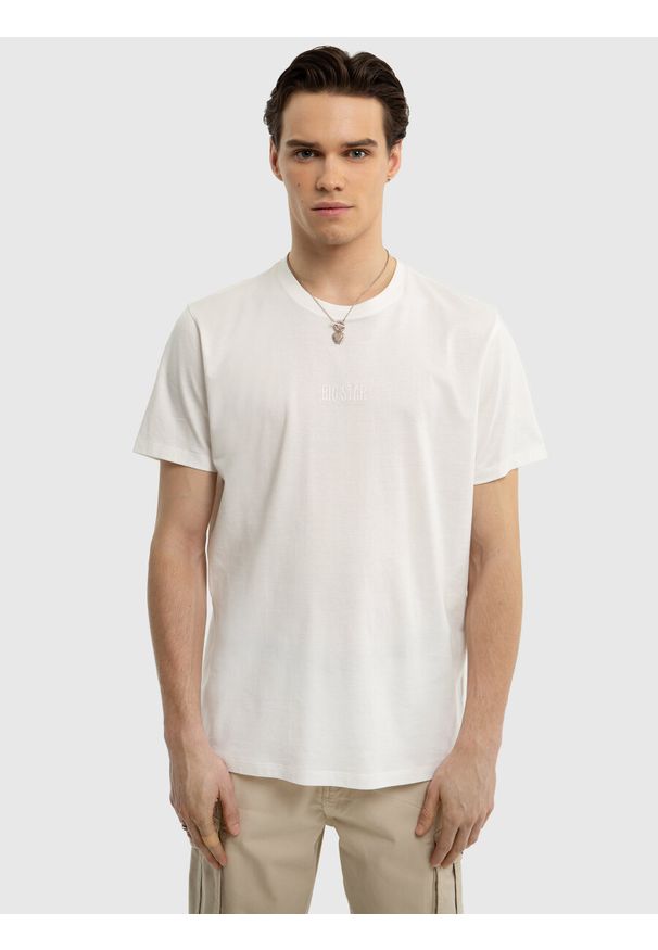Big-Star - Koszulka męska bawełniana biała Zorky 100. Okazja: na co dzień. Kolor: biały. Materiał: bawełna. Wzór: nadruk. Styl: casual