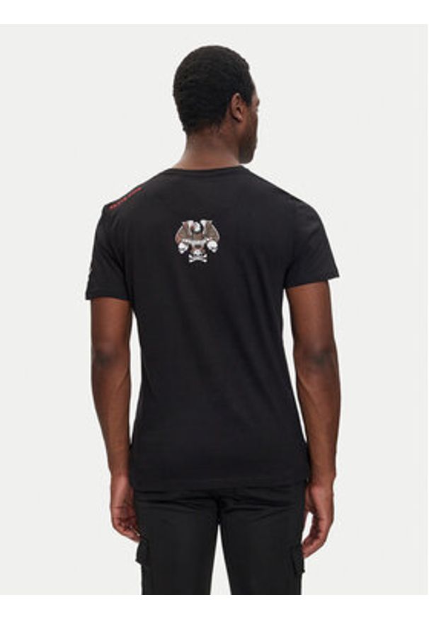 Brave Soul T-Shirt MTS-149DYLAN Czarny Regular Fit. Kolor: czarny. Materiał: bawełna
