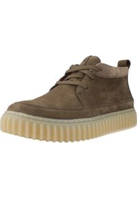Clarks - Kapcie CLARKS TORHILL HI Zielony. Kolor: zielony. Materiał: tkanina, skóra. Sport: turystyka piesza