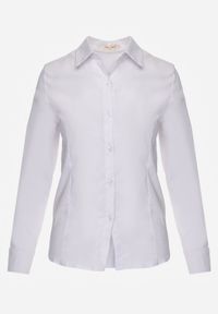 Renee - Biała Gładka Koszula Zapinana na Guziki Hejora. Okazja: na co dzień, na randkę. Kolor: biały. Materiał: tkanina, satyna, wiskoza, jeans. Wzór: gładki. Styl: casual #4