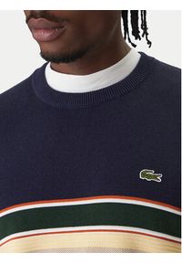 Lacoste Sweter AH5944 Granatowy Regular Fit. Kolor: niebieski. Materiał: bawełna #5