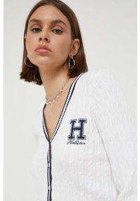 Hollister Co. sweter damski kolor biały. Okazja: na co dzień. Kolor: biały. Materiał: dzianina. Styl: casual #2
