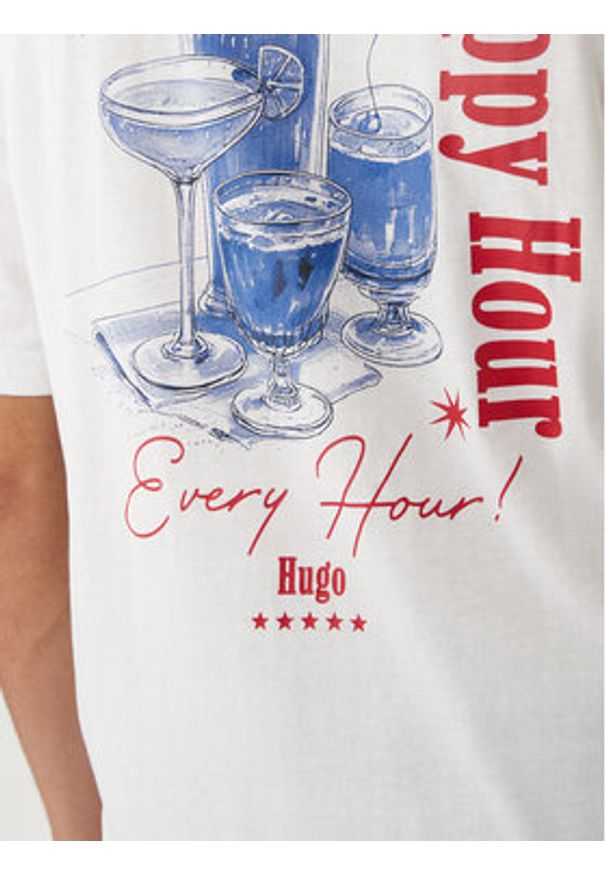 Hugo - HUGO T-Shirt Nucavo 50560040 Biały Regular Fit. Kolor: biały. Materiał: bawełna