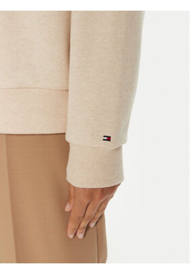 TOMMY HILFIGER - Tommy Hilfiger Bluza UW0UW04521 Beżowy Regular Fit. Kolor: beżowy. Materiał: syntetyk, bawełna