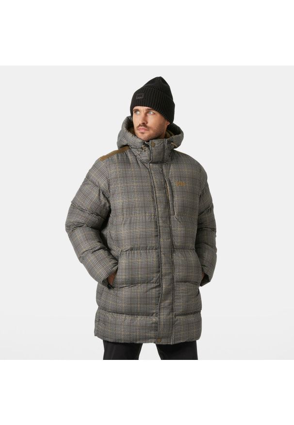 Długa kurtka z kapturem Helly Hansen Alby. Typ kołnierza: kaptur. Kolor: wielokolorowy, beżowy, brązowy. Materiał: puch. Długość: długie