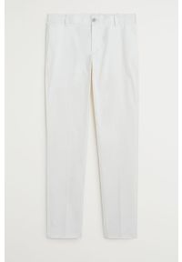 Mango Man - Spodnie Dublin. Kolor: biały. Materiał: tkanina, bawełna, materiał, elastan. Wzór: gładki #2