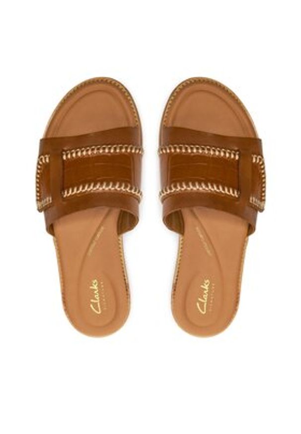 Clarks Klapki Maritime Mule 26176402 Brązowy. Kolor: brązowy. Materiał: skóra