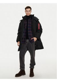 Alpha Industries Parka 148124 Czarny Regular Fit. Kolor: czarny. Materiał: bawełna #7