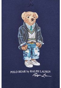 Polo Ralph Lauren bluza męska kolor granatowy z nadrukiem. Typ kołnierza: polo. Kolor: niebieski. Wzór: nadruk