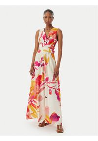 LOLA CASADEMUNT Sukienka wieczorowa MS2616016 Kremowy Regular Fit. Kolor: kremowy. Materiał: wiskoza. Styl: wizytowy #1