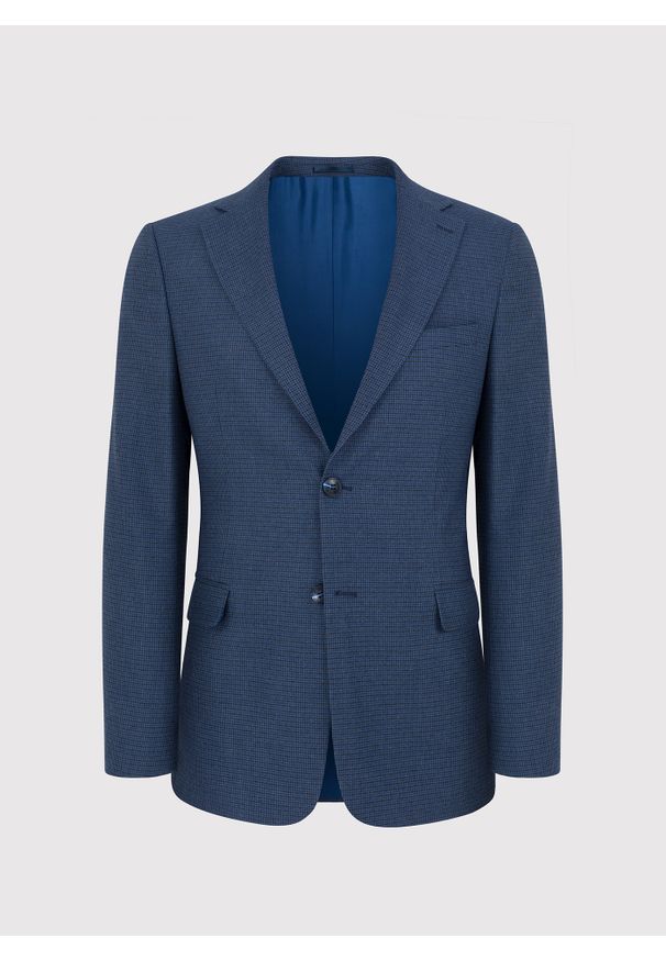 Pako Lorente - PAKO LORENTE – Granatowa marynarka garniturowa w pepitkę. Okazja: na wesele, na ślub cywilny. Kolor: niebieski. Styl: elegancki