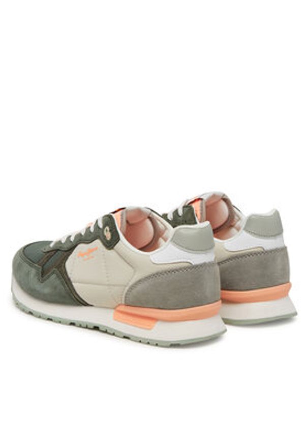 Pepe Jeans Sneakersy Brit Camp W PLS40038 Zielony. Kolor: zielony. Materiał: skóra, zamsz