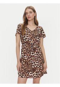 Vero Moda Sukienka codzienna Easy Joy 10307990 Brązowy Regular Fit. Okazja: na co dzień. Kolor: brązowy. Materiał: wiskoza. Typ sukienki: proste. Styl: casual
