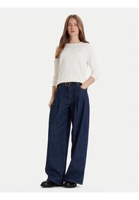 TOMMY HILFIGER - Tommy Hilfiger Sweter WW0WW44984 Biały Regular Fit. Kolor: biały. Materiał: bawełna #5