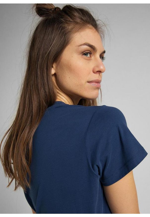 Lee - LEE CREW NECK TEE DAMSKI T-SHIRT WASHED BLUE L44OYGLR 112109939