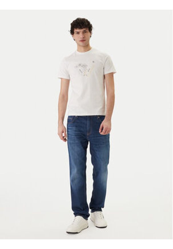 Guess T-Shirt M6GI11 K2992 Biały Slim Fit. Kolor: biały. Materiał: bawełna