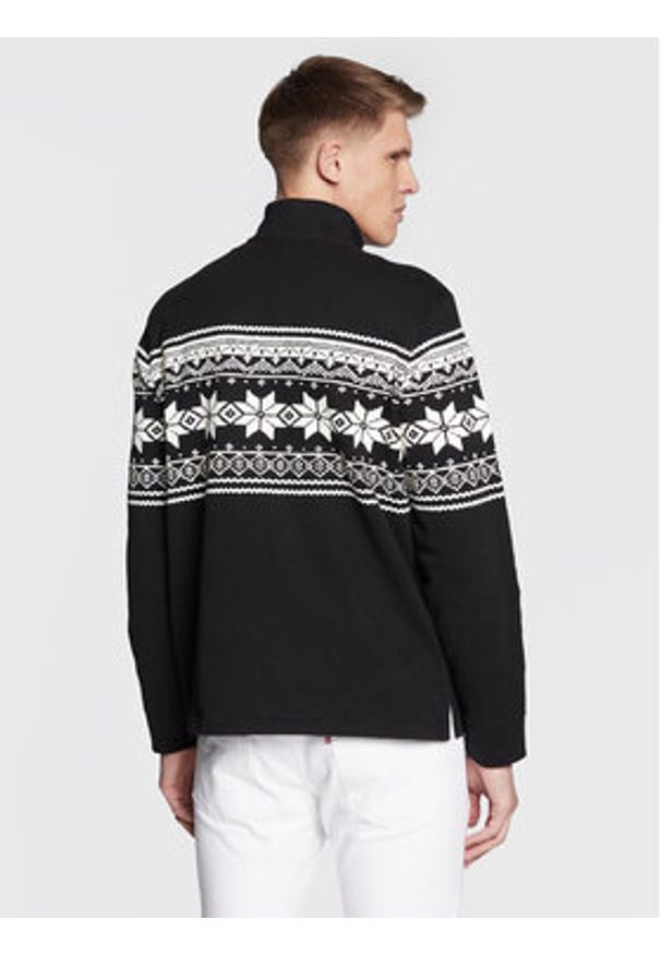 Polo Ralph Lauren Sweter 710853231004 Czarny Regular Fit. Typ kołnierza: polo. Kolor: czarny. Materiał: bawełna