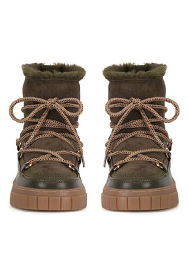 Jenny Fairy Śniegowce WS5888-11 Khaki. Kolor: brązowy. Materiał: materiał