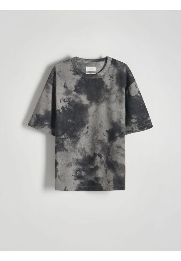 Reserved - T-shirt oversize - jasnoszary. Kolor: szary. Materiał: dzianina