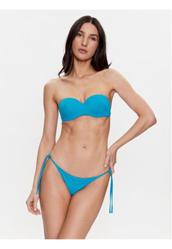 Guess Góra od bikini E2GJ52 LY00K Niebieski. Kolor: niebieski. Materiał: syntetyk