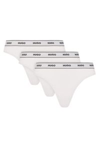 Hugo - HUGO Komplet 3 par stringów 50480150 Biały. Kolor: biały. Materiał: bawełna