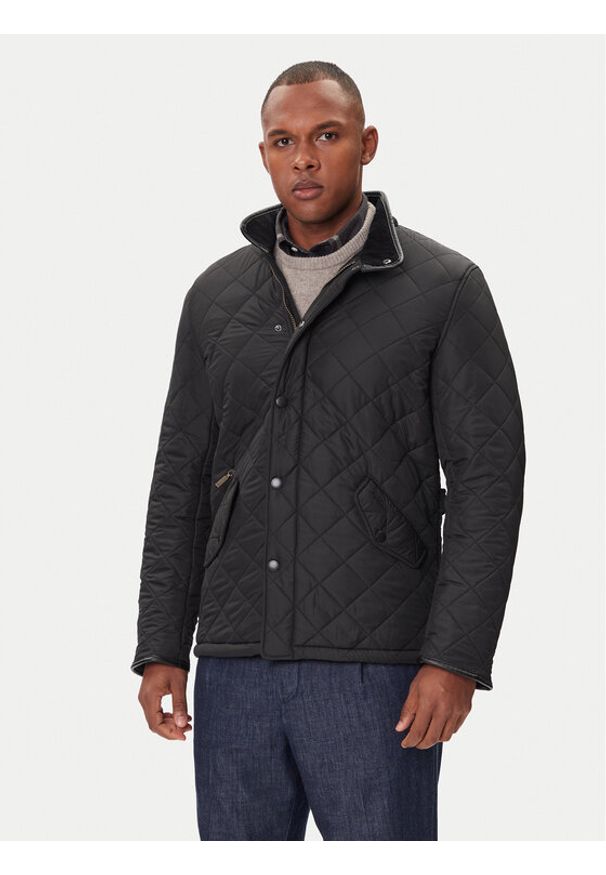 Barbour Kurtka przejściowa Powell MQU0281BK11 Czarny Slim Fit. Kolor: czarny. Materiał: syntetyk