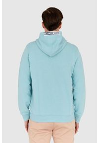 Guess - GUESS Turkusowa męska bluza rozpinana slim fit, Rozmiar XXL. Typ kołnierza: kaptur. Kolor: niebieski