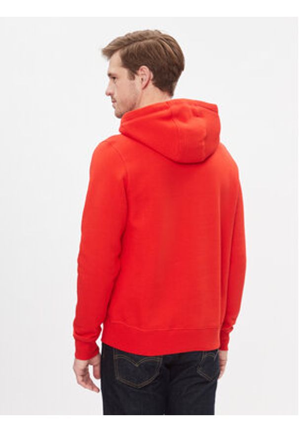TOMMY HILFIGER - Tommy Hilfiger Bluza Tommy Logo Hoody MW0MW11599 Czerwony Regular Fit. Kolor: czerwony. Materiał: bawełna, syntetyk