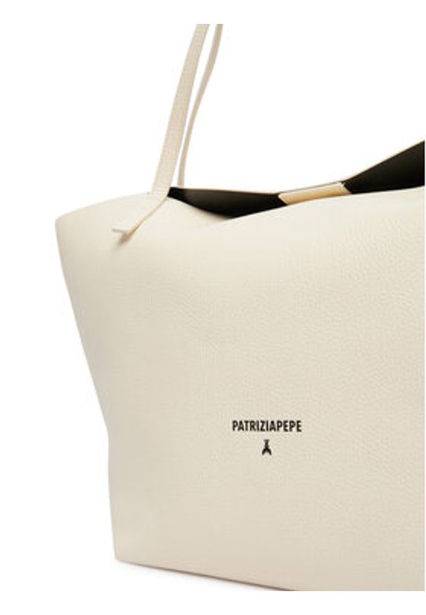Patrizia Pepe Torebka 2B0130/L148-W405 Écru. Kolor: kremowy. Materiał: skórzane