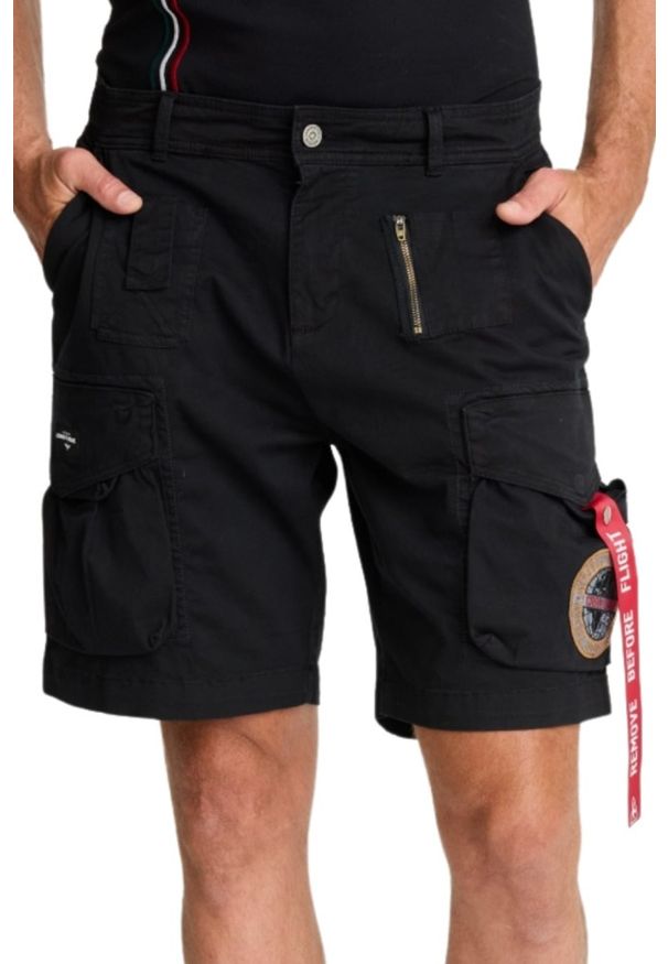 Aeronautica Militare - AERONAUTICA MILLITARE Czarne shorty Crew Chief. Kolor: czarny