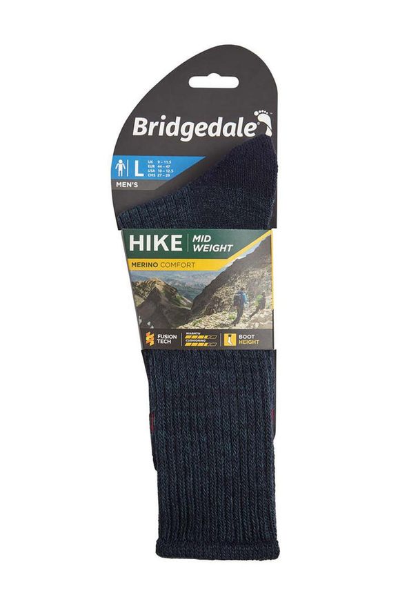BRIDGEDALE - Skarpety górskie Bridgedale Hike Mid Merino C Boot. Kolor: niebieski