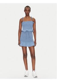 Tommy Jeans Spódnica mini DW0DW20273 Niebieski Regular Fit. Kolor: niebieski. Materiał: bawełna