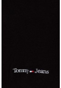 Tommy Jeans szalik męski kolor czarny z nadrukiem. Kolor: czarny. Materiał: dzianina, bawełna. Wzór: nadruk #2