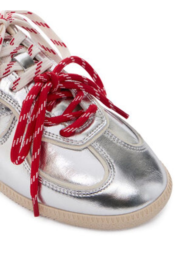 Nokwol Sneakersy August Srebrny. Kolor: srebrny. Materiał: skóra