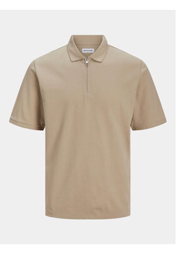 Jack & Jones - Jack&Jones Polo Mac 12249324 Beżowy Standard Fit. Typ kołnierza: polo. Kolor: beżowy. Materiał: syntetyk, bawełna