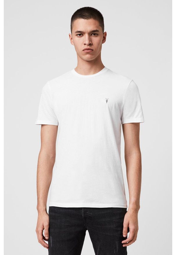 AllSaints - T-shirt Tonic SS Crew. Okazja: na co dzień. Kolor: biały. Materiał: dzianina. Wzór: gładki. Styl: casual