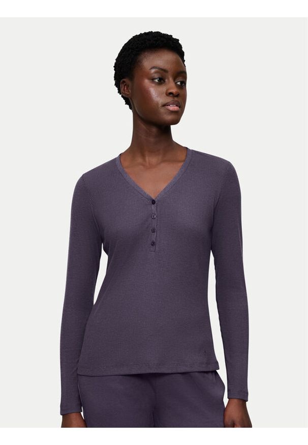 Triumph Koszulka piżamowa Mix&Match 10225031 Granatowy Regular Fit. Kolor: niebieski. Materiał: syntetyk