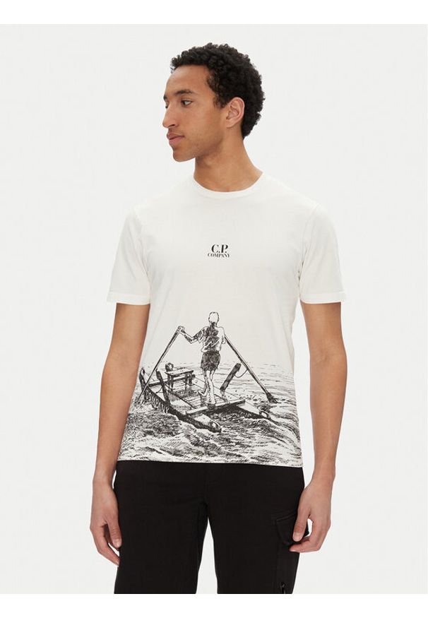 C.P. Company T-Shirt 18CMTS318A005431G Biały Regular Fit. Kolor: biały. Materiał: bawełna