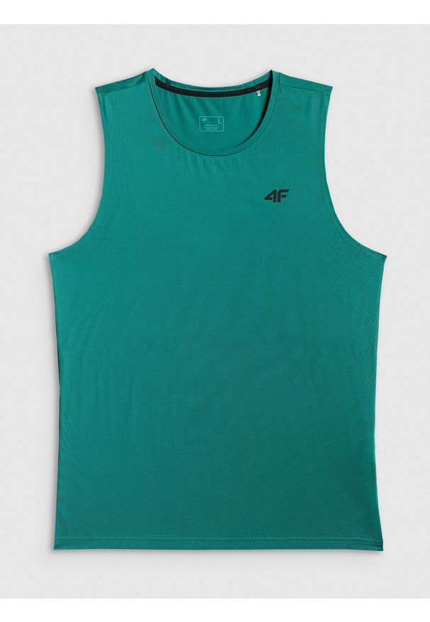 4f - 4F Koszulka treningowa regular szybkoschnąca męska - zielona XXL. Kolor: zielony. Materiał: materiał, włókno. Sport: fitness