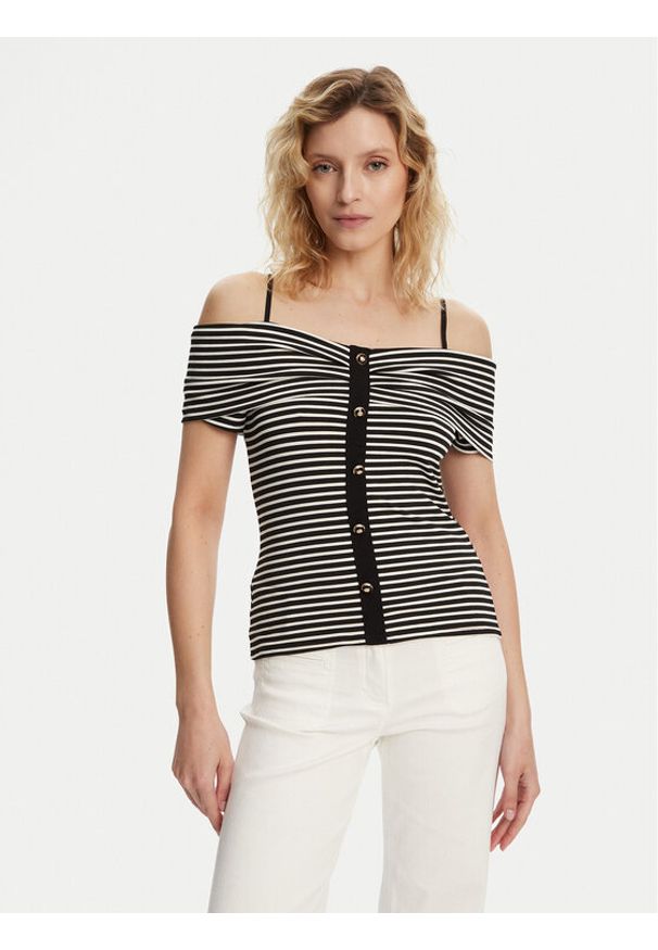 Morgan Bluzka 241-DROPEZ Czarny Slim Fit. Kolor: czarny. Materiał: syntetyk