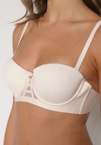 Born2be - Jasnobeżowy Gładki Biustonosz Balkonetka Dalilin. Kolor: beżowy. Wzór: gładki #2