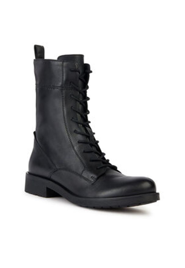 Geox Botki D Rawelle D366RA 000TU C9999 Czarny. Kolor: czarny. Materiał: skóra