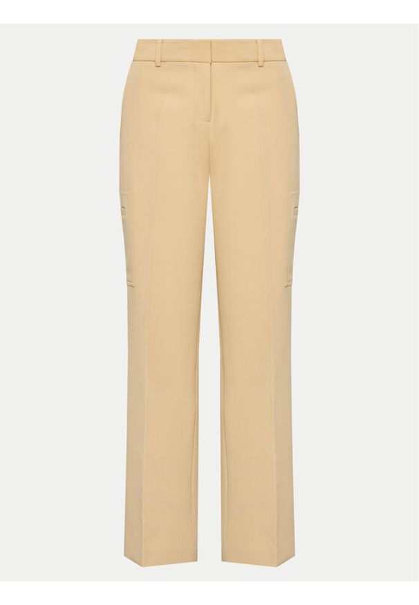 DKNY Spodnie materiałowe UB4PX263 Beżowy Regular Fit. Kolor: beżowy. Materiał: syntetyk