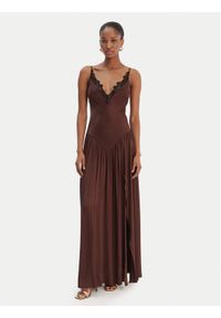 BARDOT - Bardot Sukienka wieczorowa Aderia 60248DB Brązowy Slim Fit. Kolor: brązowy. Materiał: wiskoza. Styl: wizytowy #1