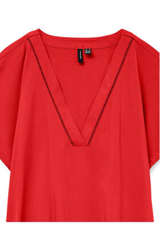 Vero Moda Bluzka Bella 10327551 Czerwony Regular Fit. Kolor: czerwony. Materiał: wiskoza