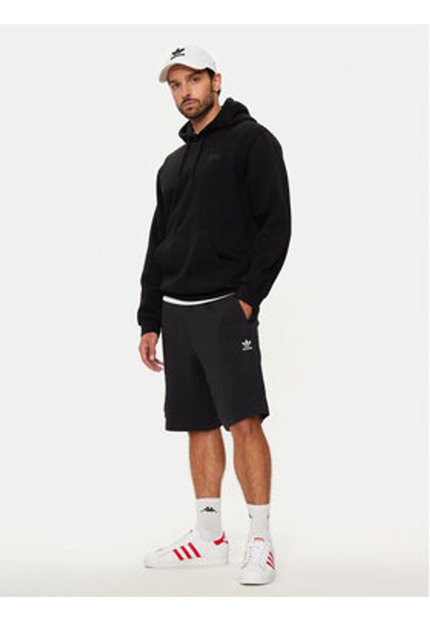 Adidas - adidas Szorty sportowe Essentials Trefoil IY8520 Czarny Regular Fit. Kolor: czarny. Materiał: bawełna. Styl: sportowy