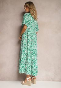 Renee - Zielona Casualowa Sukienka z Rozkloszowanym Fasonem Wilalila. Okazja: na co dzień. Kolor: zielony. Materiał: wiskoza. Długość rękawa: krótki rękaw. Styl: casual #4