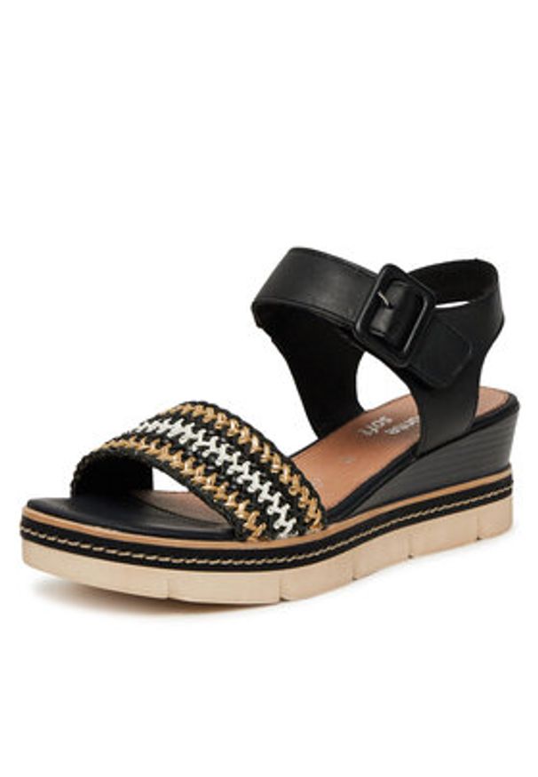 Remonte Sandały D2L55-03 Czarny. Kolor: czarny. Materiał: skóra