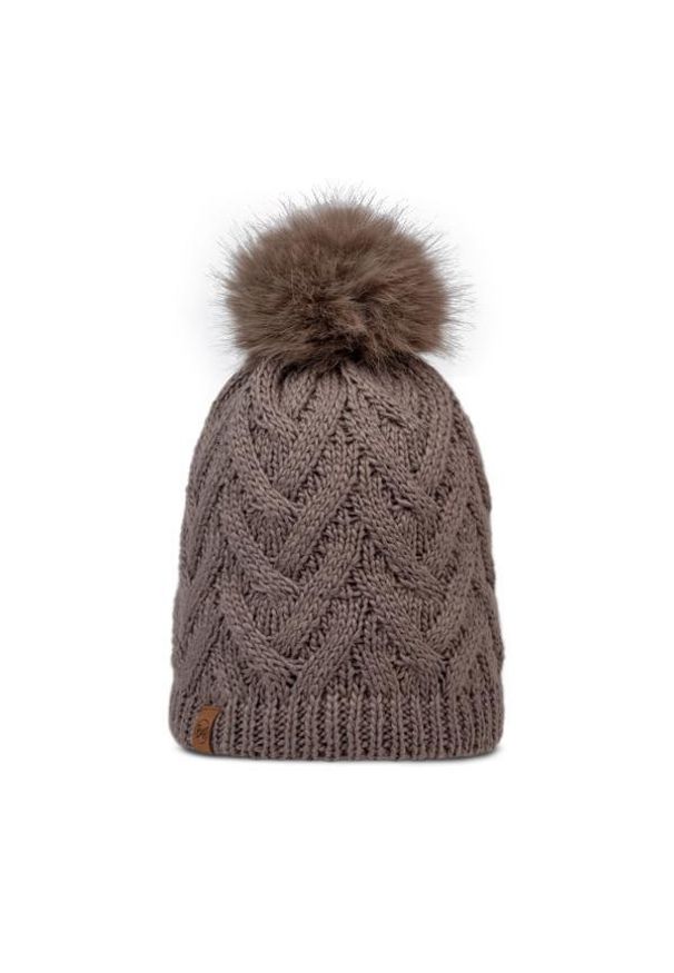 Buff - Czapka BUFF KNITTED & FLEECE BAND BEANIE CARYN COBBLESTONE. Kolor: brązowy. Sezon: zima. Styl: sportowy